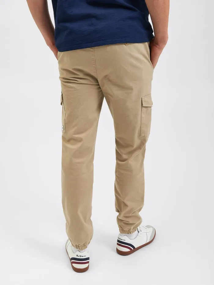 Men Ben Sherman Joggers and Track Pants Utility Woven Jogger Pant 8211 Khaki
