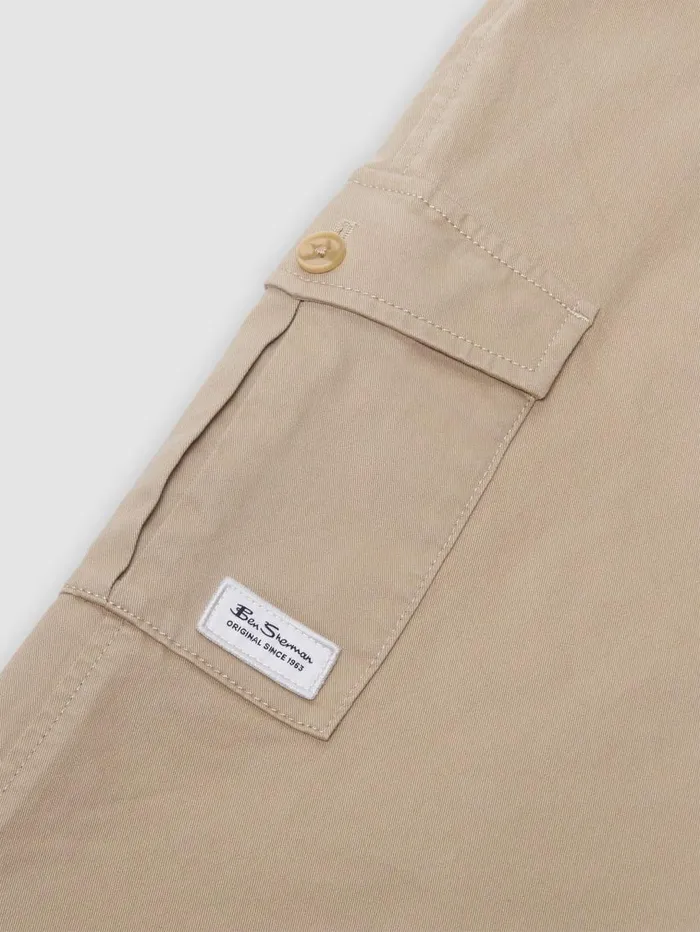 Men Ben Sherman Joggers and Track Pants Utility Woven Jogger Pant 8211 Khaki