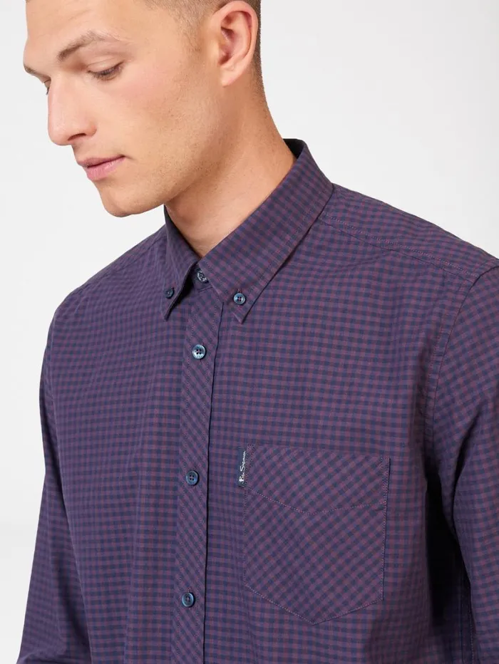 Men Ben Sherman Long Sleeve Shirts Signature Gingham LongSleeve Shirt 8211 Plum Men Ben Sherman Long Sleeve Shirts Signature Gingham LongSleeve Shirt 8211 Plum