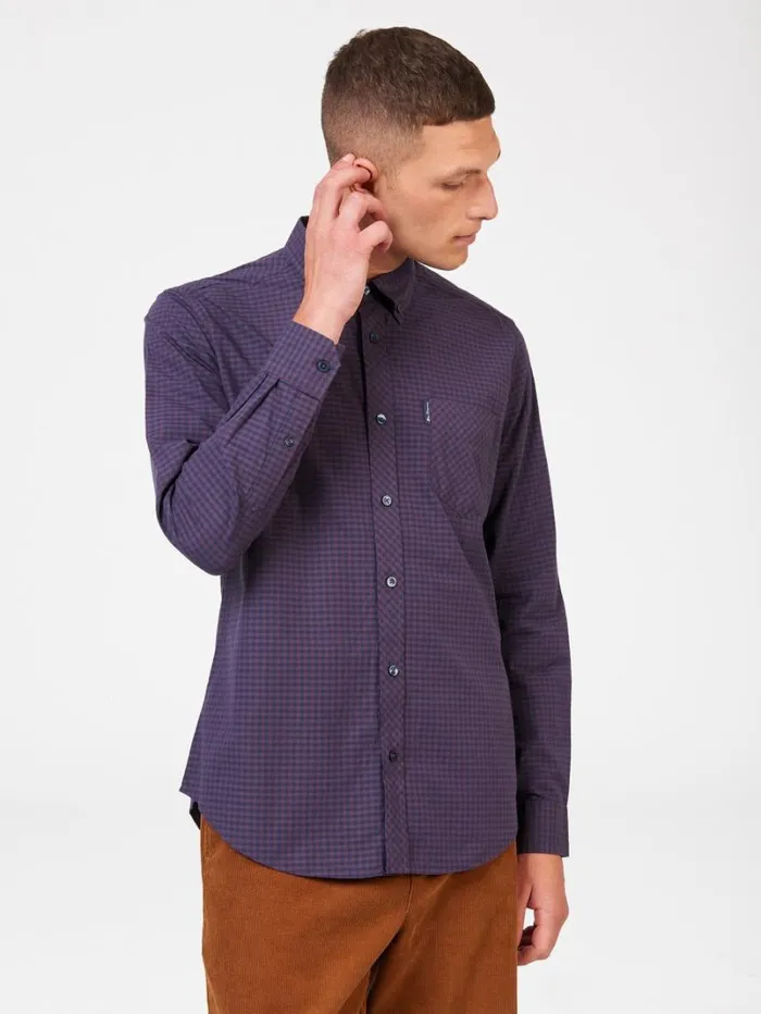 Men Ben Sherman Long Sleeve Shirts Signature Gingham LongSleeve Shirt 8211 Plum Men Ben Sherman Long Sleeve Shirts Signature Gingham LongSleeve Shirt 8211 Plum