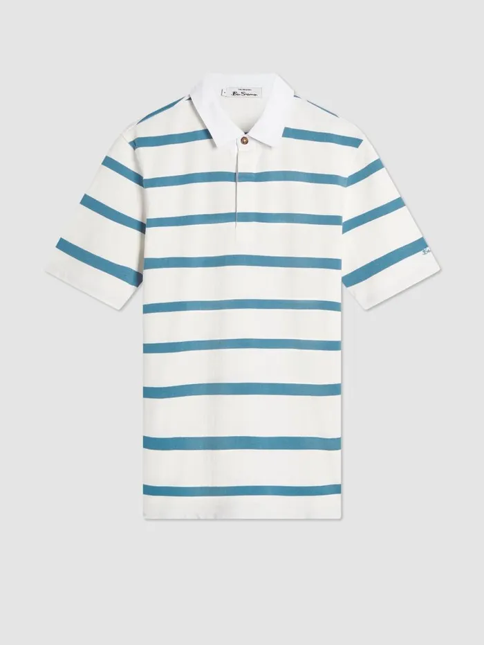 Men Ben Sherman Mod Knit Polos Bretton Stripe Rugby Knit Polo Men Ben Sherman Mod Knit Polos Bretton Stripe Rugby Knit Polo