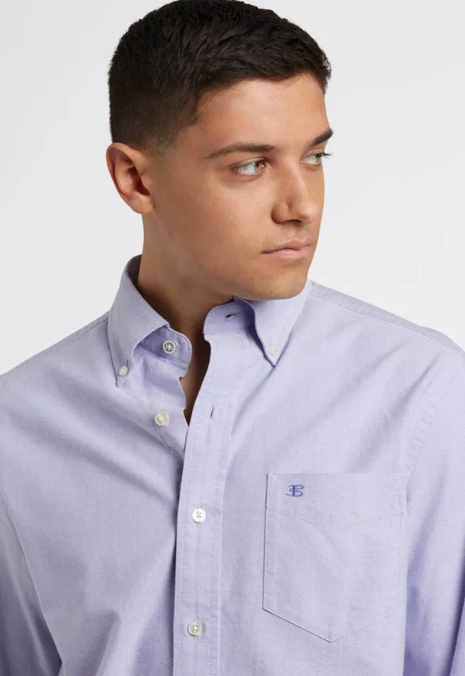Men Ben Sherman Oxford Shirts Brighton Oxford Organic Shirt 8211 Spring Purple