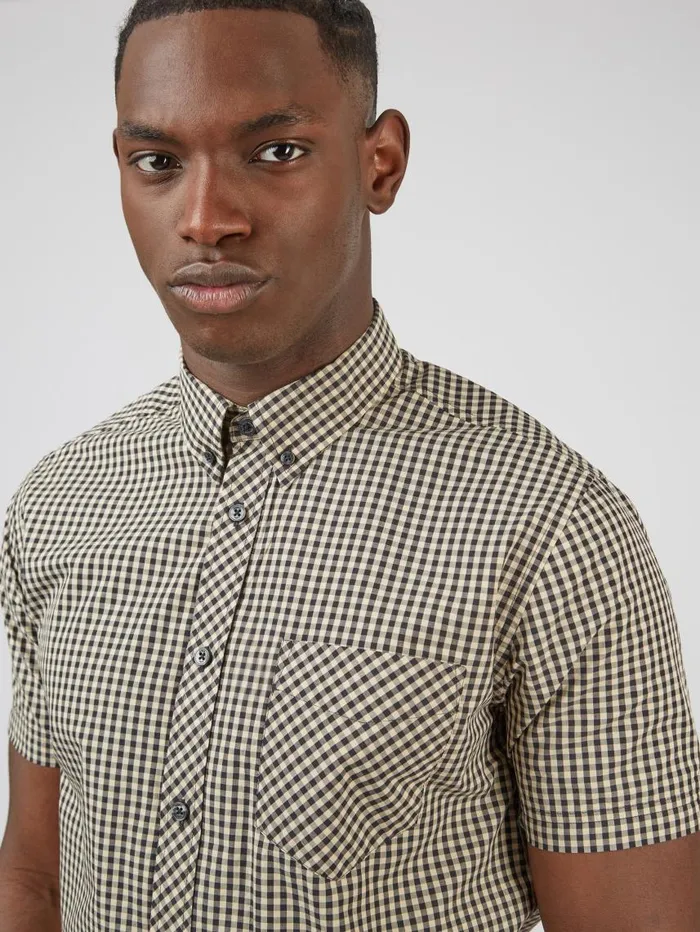 Men Ben Sherman Short Sleeve Shirts Signature ShortSleeve Gingham Shirt 8211 Black Men Ben Sherman Short Sleeve Shirts Signature ShortSleeve Gingham Shirt 8211 Black