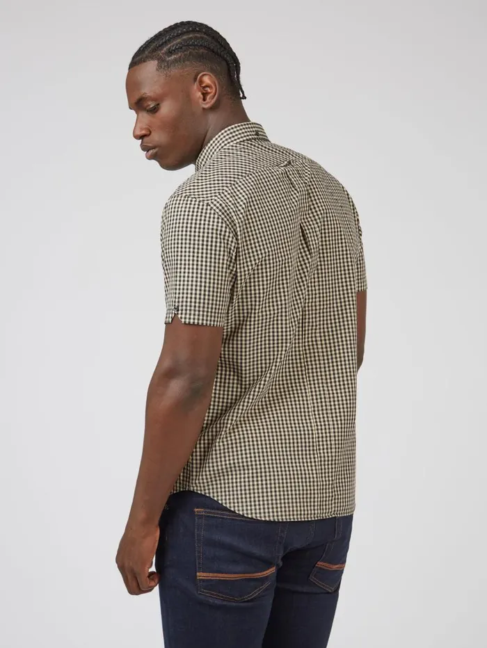 Men Ben Sherman Short Sleeve Shirts Signature ShortSleeve Gingham Shirt 8211 Black