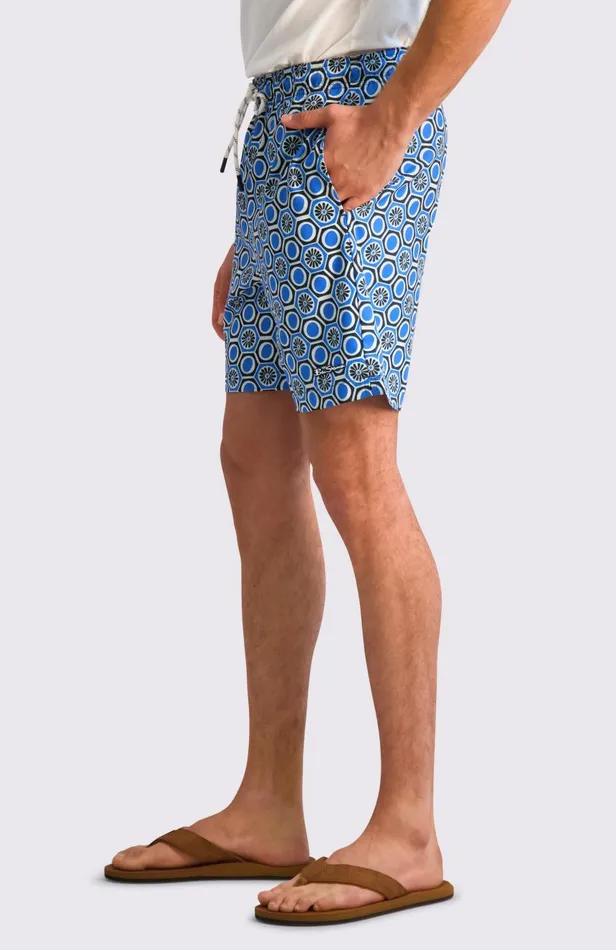 Men Ben Sherman Shorts Geometric Tile Print Swim Trunks