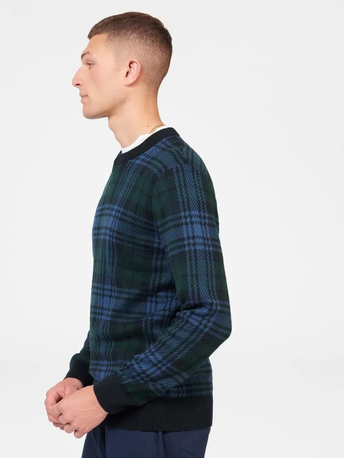 Men Ben Sherman Sweaters and Knits Blackwatch Check Crewneck Sweater Men Ben Sherman Sweaters and Knits Blackwatch Check Crewneck Sweater