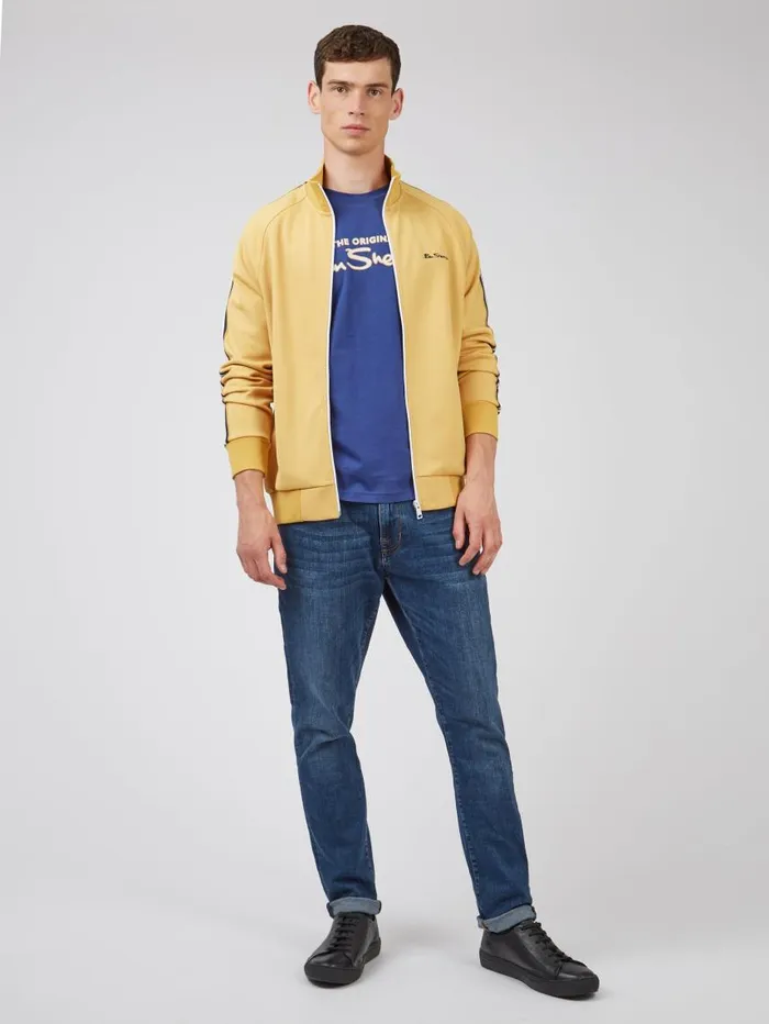 Men Ben Sherman Sweatshirts and Hoodies Signature ZipThrough Track Jacket 8211 Sunflower