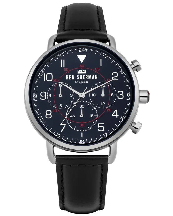 Men Ben Sherman Watches Portobello Military Watch 8211 BlackMatte BlueSilver
