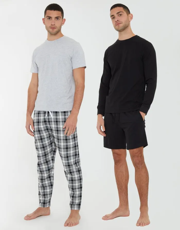 Men Black and Grey Assorted Gifting Lounge Sets 4Piece Set Threadbare Loungewear Sets