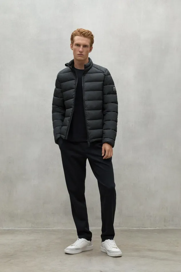 Men Black Beret Jacket Ecoalf Coats And Jackets