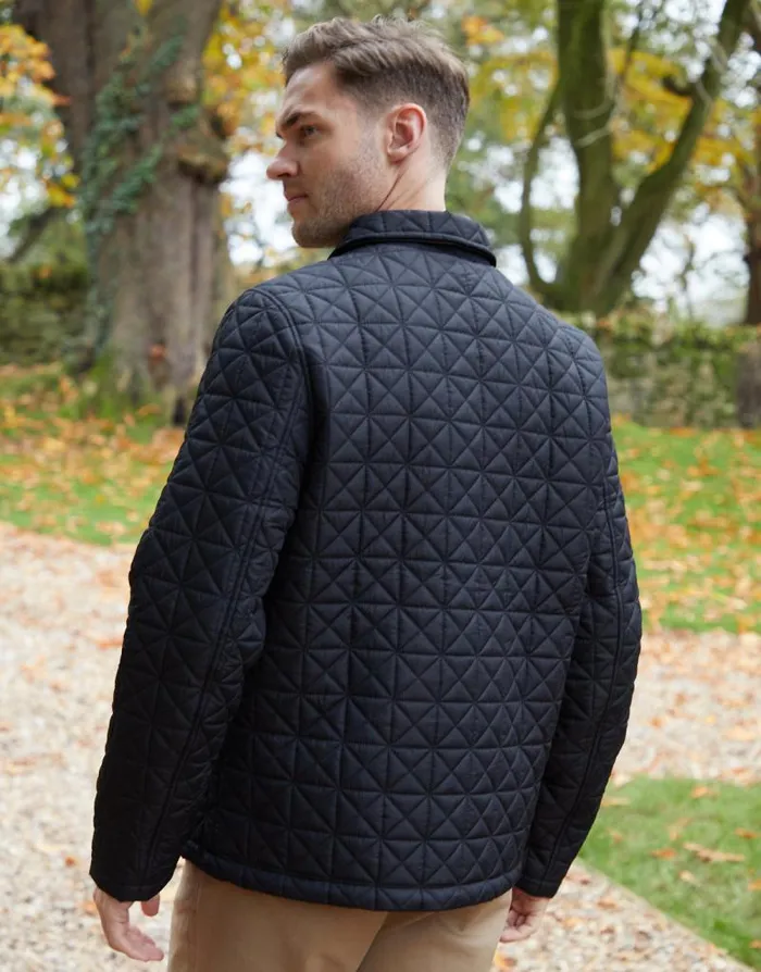 Men Black Collared Quilted Jacket Threadbare Jackets Men Black Collared Quilted Jacket Threadbare Jackets