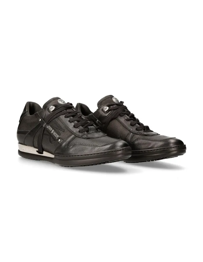 Men Black Hybrid With Laces MHy021S2 New Rock Sneakers