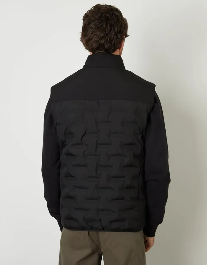 Men Black Quilted Panel Funnel Neck Gilet Threadbare Jackets Men Black Quilted Panel Funnel Neck Gilet Threadbare Jackets