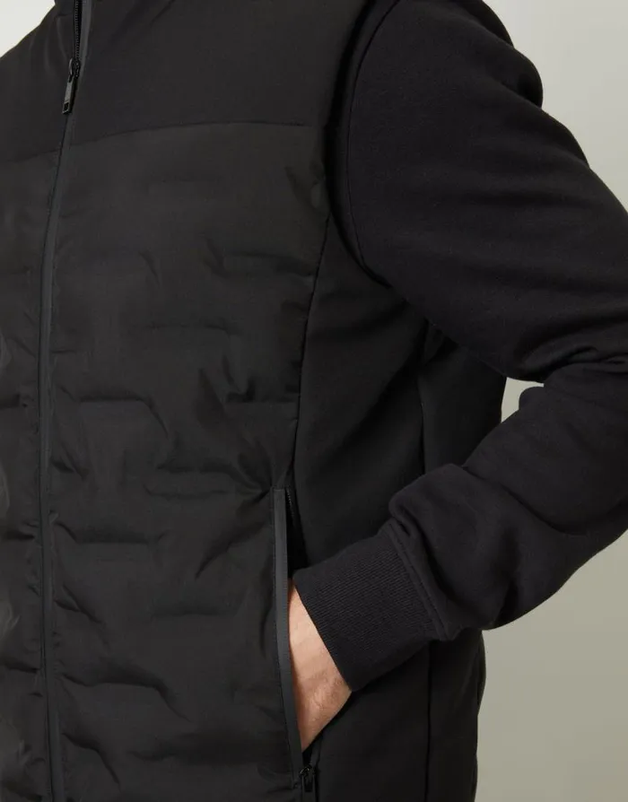 Men Black Quilted Panel Funnel Neck Gilet Threadbare Jackets Men Black Quilted Panel Funnel Neck Gilet Threadbare Jackets