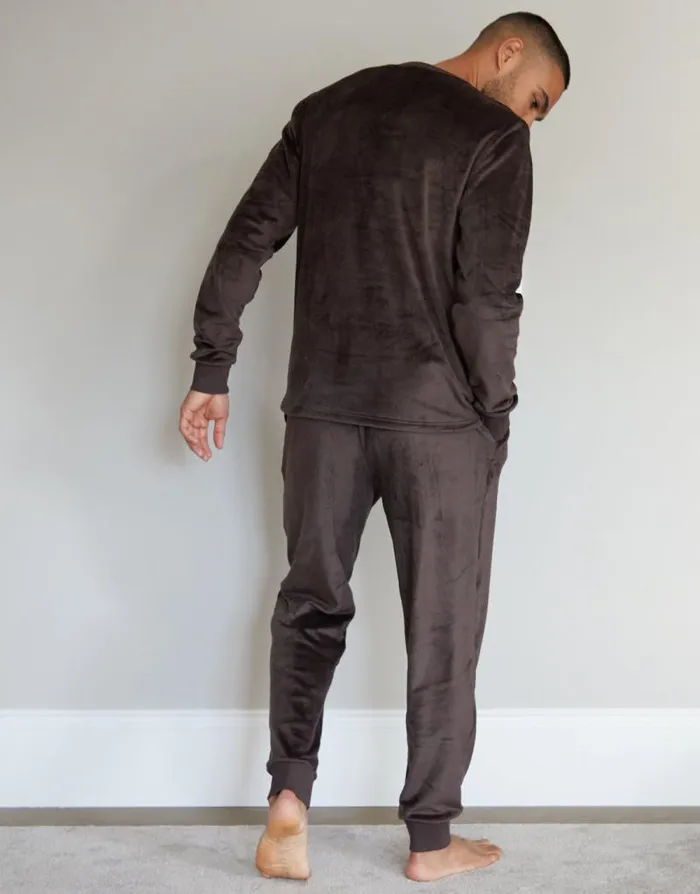 Men Brown Soft Touch Velour Loungewear Set 2Piece Set Threadbare Loungewear Sets Men Brown Soft Touch Velour Loungewear Set 2Piece Set Threadbare Loungewear Sets