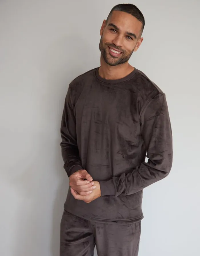 Men Brown Soft Touch Velour Loungewear Set 2Piece Set Threadbare Loungewear Sets Men Brown Soft Touch Velour Loungewear Set 2Piece Set Threadbare Loungewear Sets
