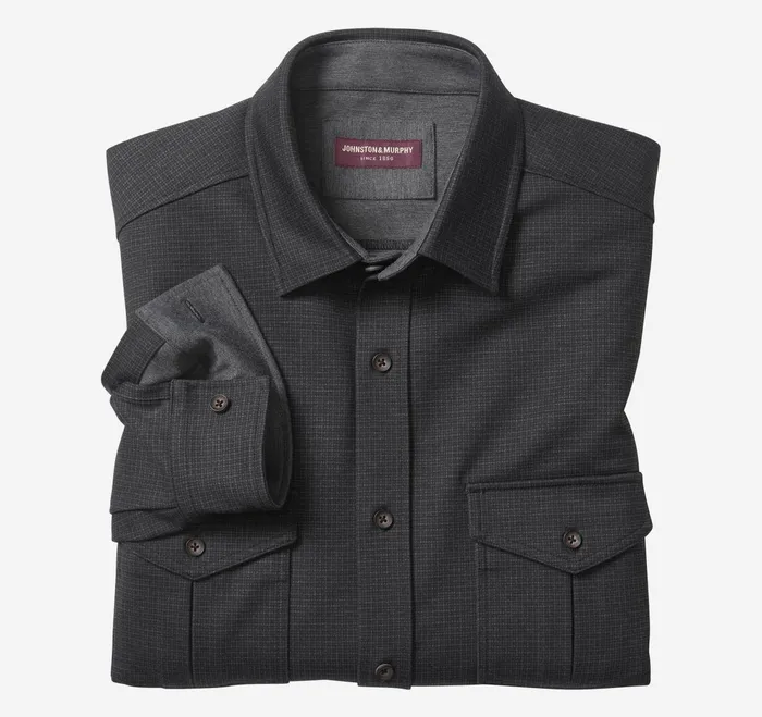 Men ButtonFront Knits Black Small Box JohnstonandMurphy Sweaters and Knits