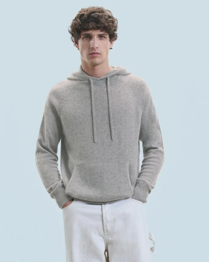 Men Cashmere Sweaters From Future Lightweight Oversized Hoodie Sweater Dark Heather Gray Men Cashmere Sweaters From Future Lightweight Oversized Hoodie Sweater Dark Heather Gray