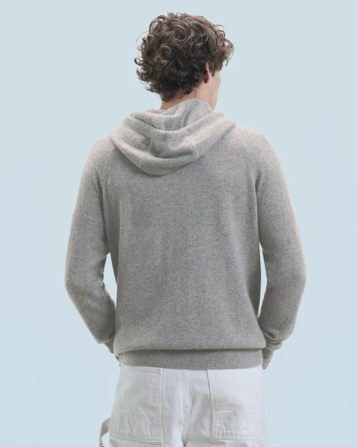 Men Cashmere Sweaters From Future Lightweight Oversized Hoodie Sweater Dark Heather Gray
