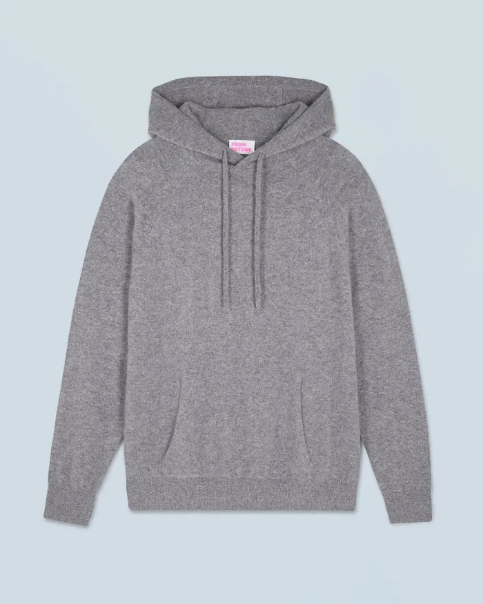 Men Cashmere Sweaters From Future Lightweight Oversized Hoodie Sweater Dark Heather Gray