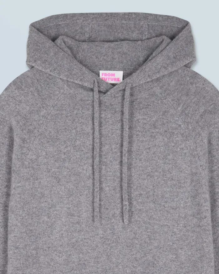 Men Cashmere Sweaters From Future Lightweight Oversized Hoodie Sweater Dark Heather Gray