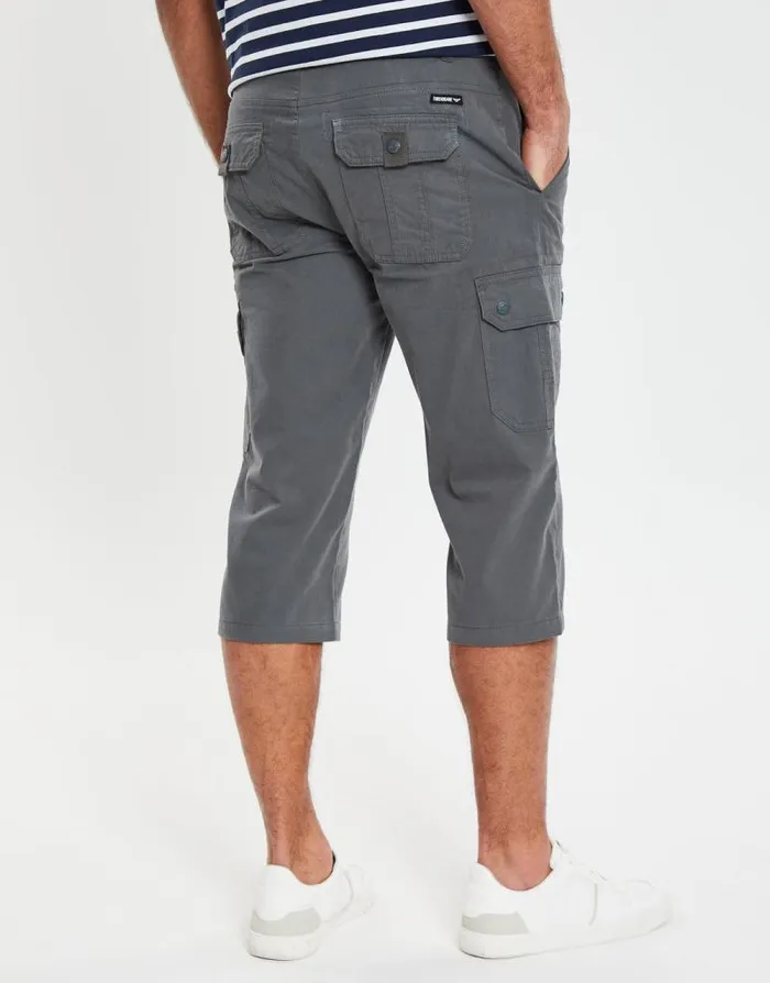 Men Charcoal 34 Length Belted Cargo Trousers Threadbare Cargo Men Charcoal 34 Length Belted Cargo Trousers Threadbare Cargo
