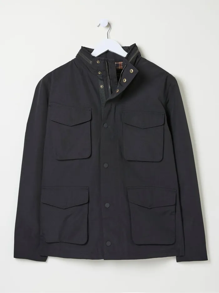 Men Coats and Jackets Fat Face Truro Black Waterproof Jacket