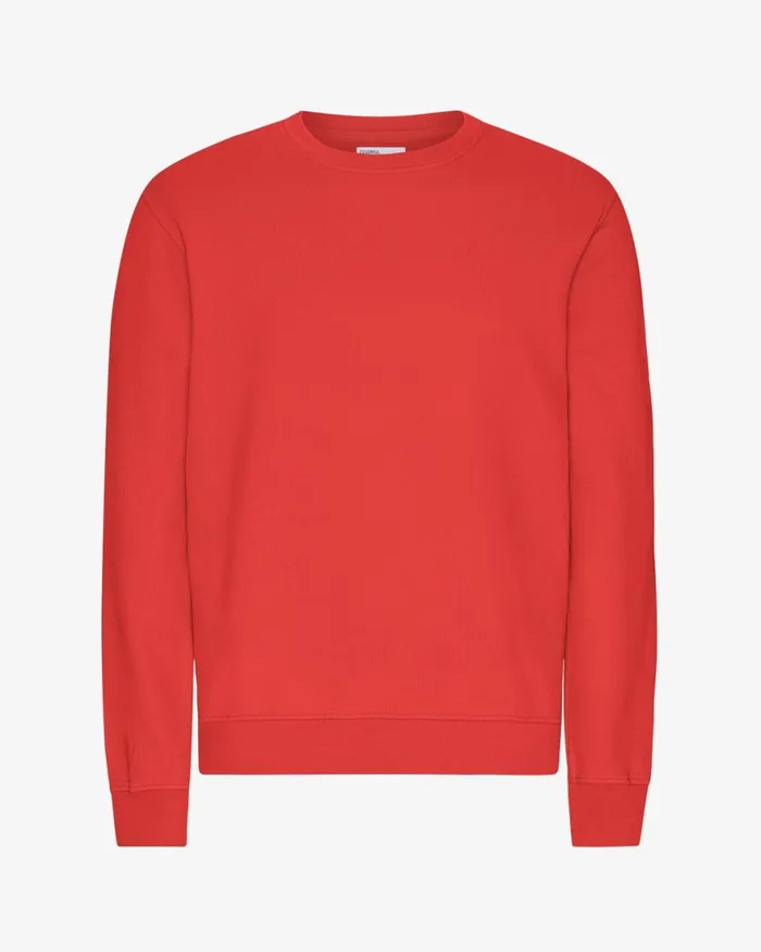 Men Crewneck Sweatshirts Colorful Standard Classic Organic Crew Red Tangerine Men Crewneck Sweatshirts Colorful Standard Classic Organic Crew Red Tangerine