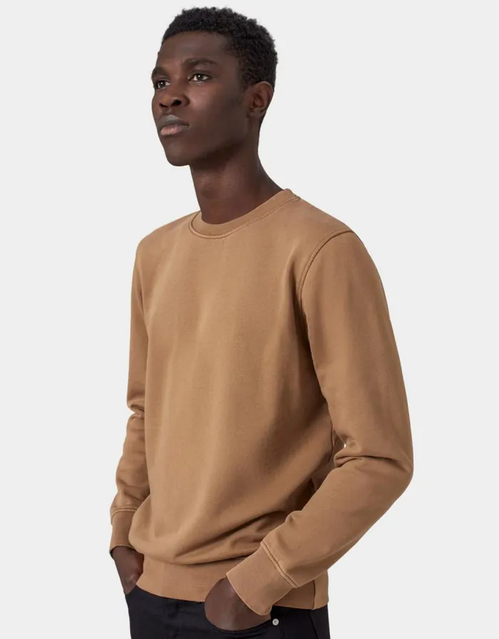 Men Crewneck Sweatshirts Colorful Standard Classic Organic Crew Red Tangerine