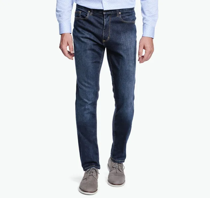 Men Denim Jeans Medium Wash JohnstonandMurphy Pants and Jeans