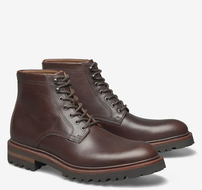 Men Dudley Lug Plain Toe Boot Dark Brown Full Grain JohnstonandMurphy LaceUps Men Dudley Lug Plain Toe Boot Dark Brown Full Grain JohnstonandMurphy LaceUps