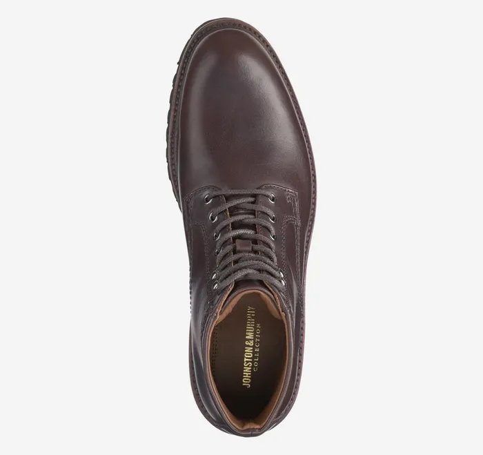 Men Dudley Lug Plain Toe Boot Dark Brown Full Grain JohnstonandMurphy LaceUps Men Dudley Lug Plain Toe Boot Dark Brown Full Grain JohnstonandMurphy LaceUps