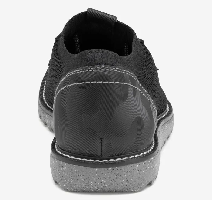 Men Duncan Knit Plain Toe Black Knitcamoembossed Leather JohnstonandMurphy LaceUps