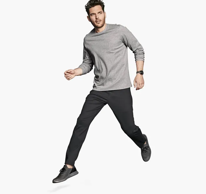 Men Essential LongSleeve Tee Gray Heather JohnstonandMurphy Polos and Tees Men Essential LongSleeve Tee Gray Heather JohnstonandMurphy Polos and Tees