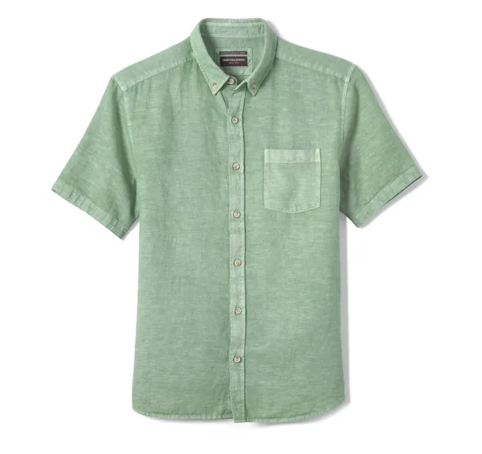 Men Garment Dyed Shirt Green JohnstonandMurphy ShortSleeve Shirts Men Garment Dyed Shirt Green JohnstonandMurphy ShortSleeve Shirts