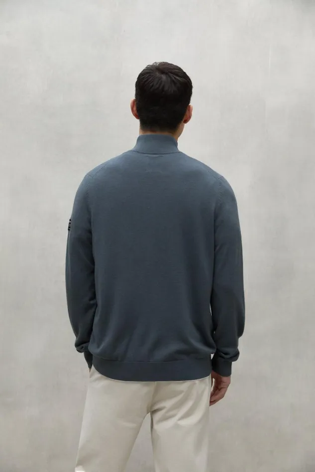 Men Green Mandarina Knitted Jacket Ecoalf Knitwear