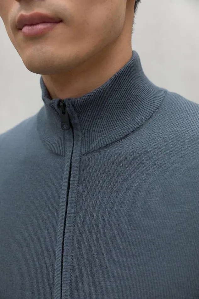 Men Green Mandarina Knitted Jacket Ecoalf Knitwear