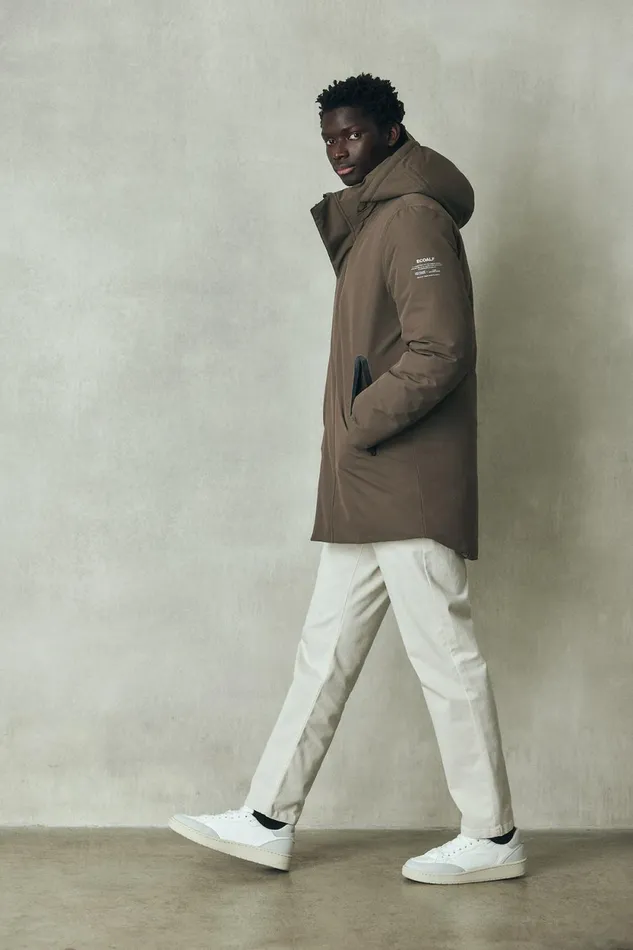 Men Green Parko Coat Ecoalf Coats And Jackets