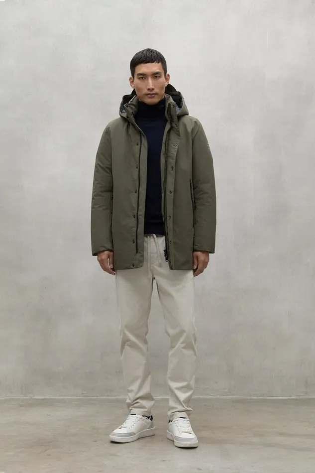 Men Green Parko Coat Ecoalf Coats And Jackets