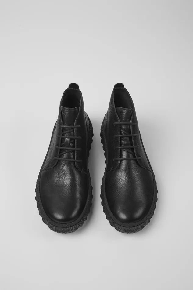 Men Ground MICHELIN Black Lace Up Ankle Boot Camper Ankle Boots Men Ground MICHELIN Black Lace Up Ankle Boot Camper Ankle Boots