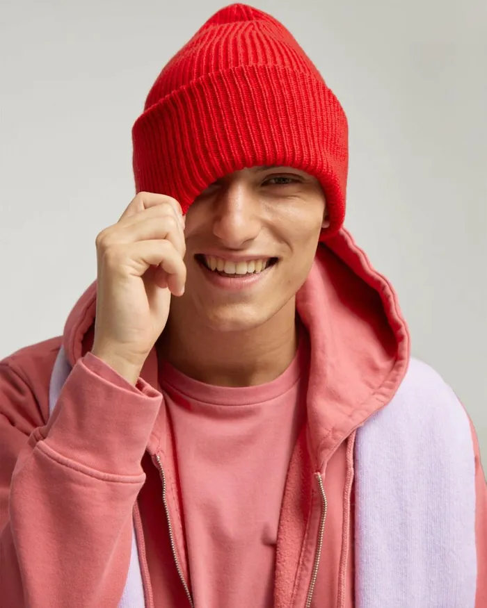 Men Hats Colorful Standard Merino Wool Hat Bubblegum Pink