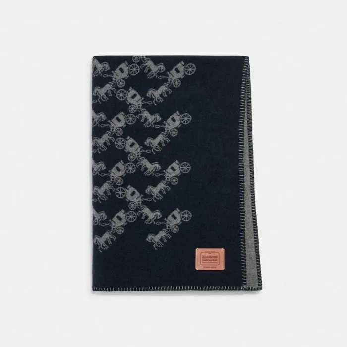 Men Hats Scarves and Gloves Coach Horse And Carriage Print Blanket Scarf Midnight Navy Men Hats Scarves and Gloves Coach Horse And Carriage Print Blanket Scarf Midnight Navy