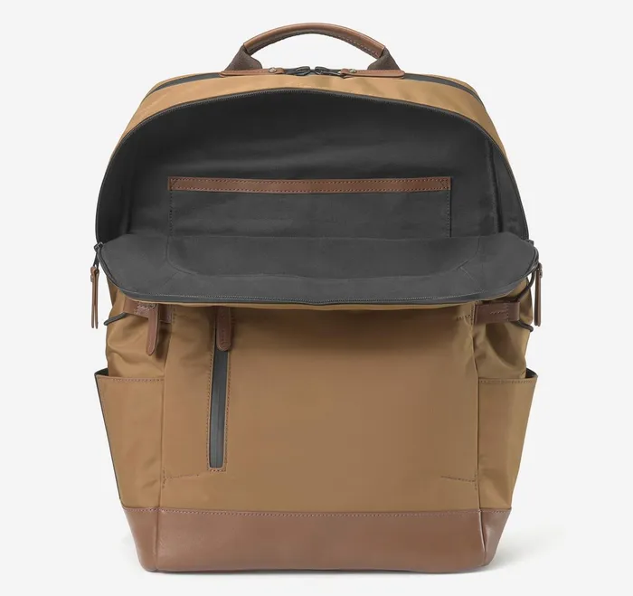 Men Hudson Waterproof Backpack Cognac JohnstonandMurphy Backpacks and Briefcases Men Hudson Waterproof Backpack Cognac JohnstonandMurphy Backpacks and Briefcases