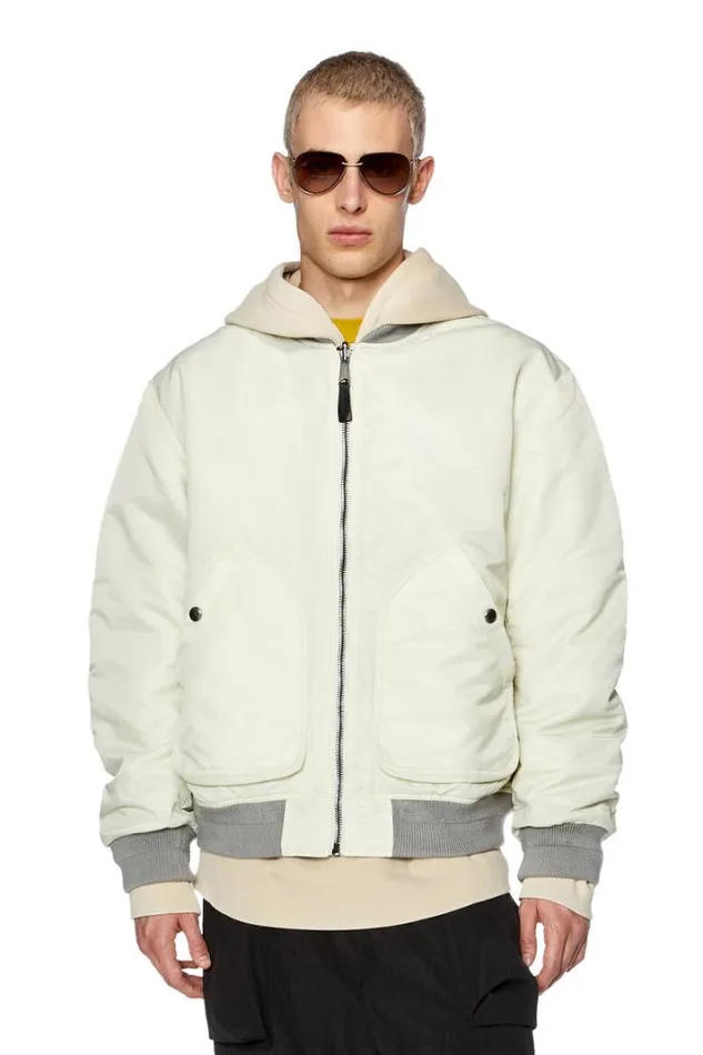 Men JMattan White Diesel Outerwear And Jackets Men JMattan White Diesel Outerwear And Jackets