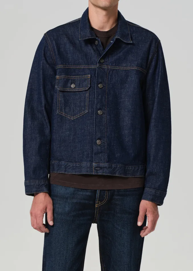 Men Jackets Citizens Of Humanity Box Denim Jacket In Crosshatch