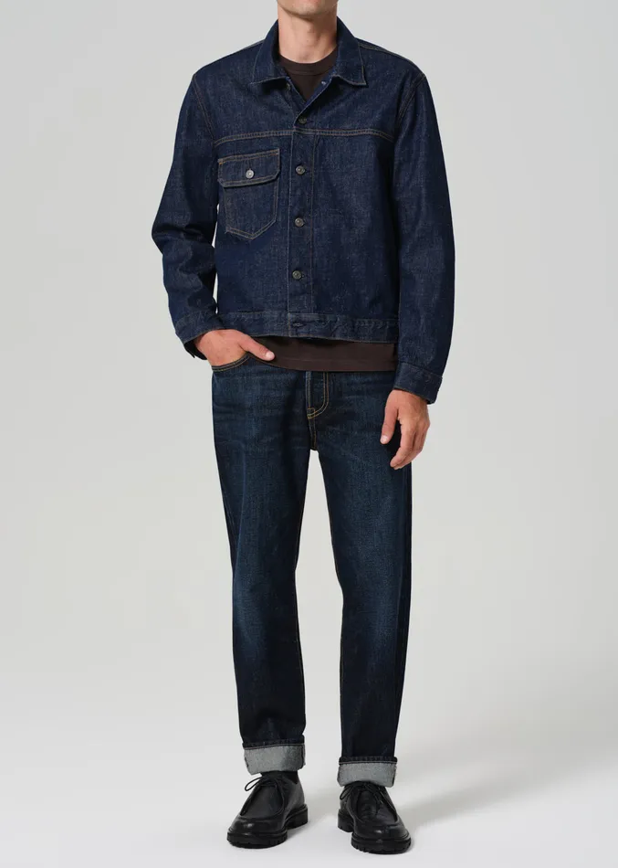 Men Jackets Citizens Of Humanity Box Denim Jacket In Crosshatch
