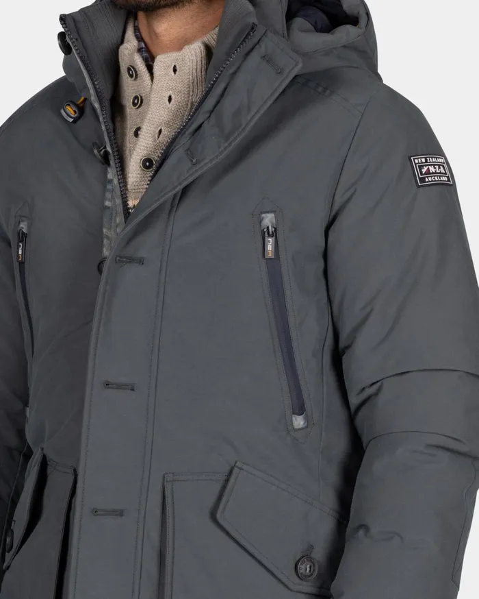 Men Jackets NZA New Zealand Auckland Canvas Grey Parka Jacket 8211 Ash Grey