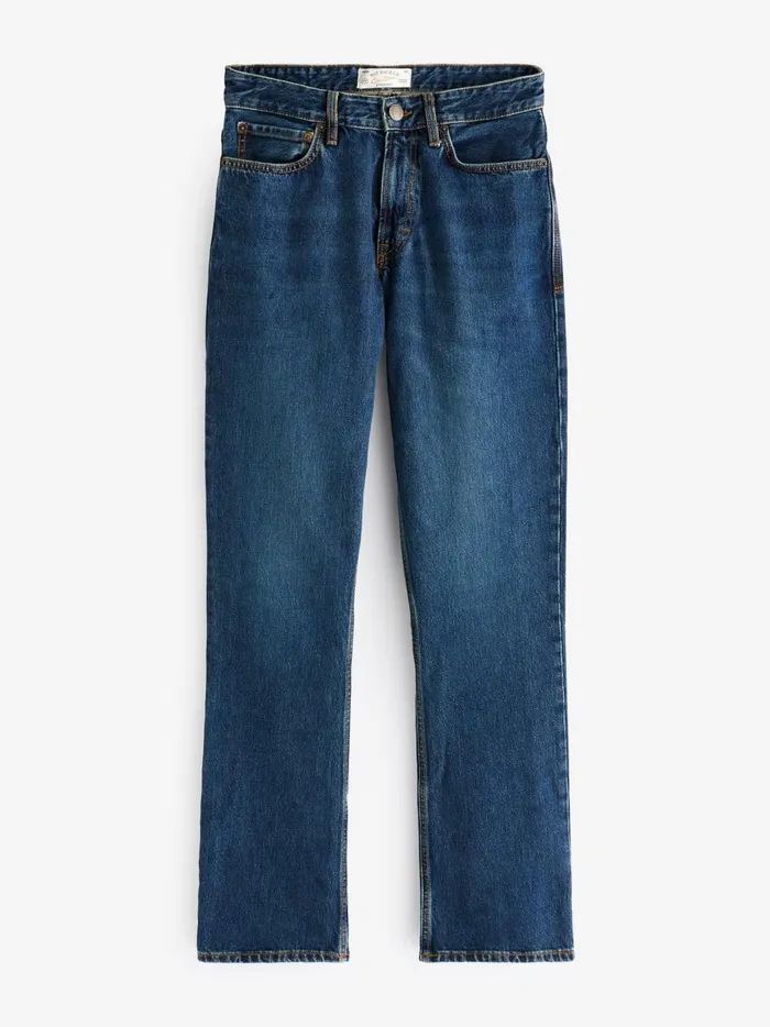 Men Jeans Fat Face Blue Straight Mid Wash Jeans