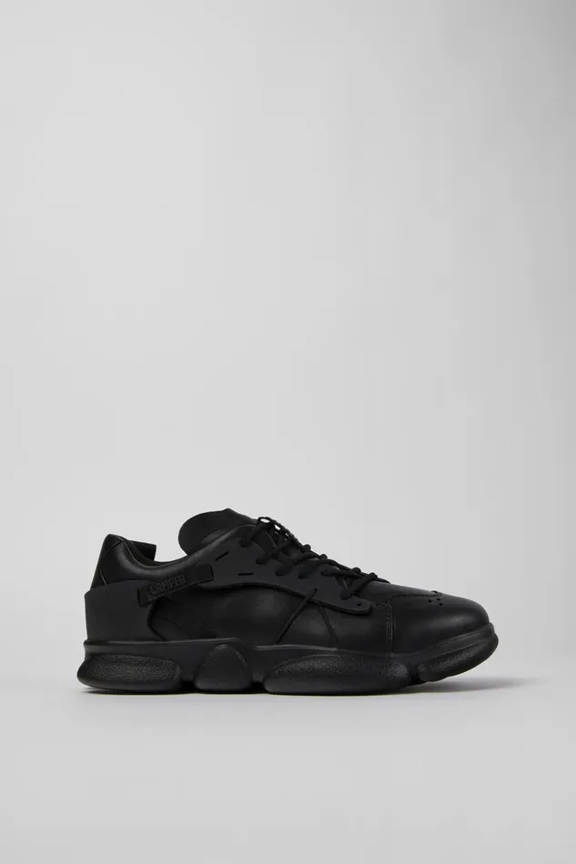 Men Karst Black Leather And Textile Sneakers Camper Sneakers