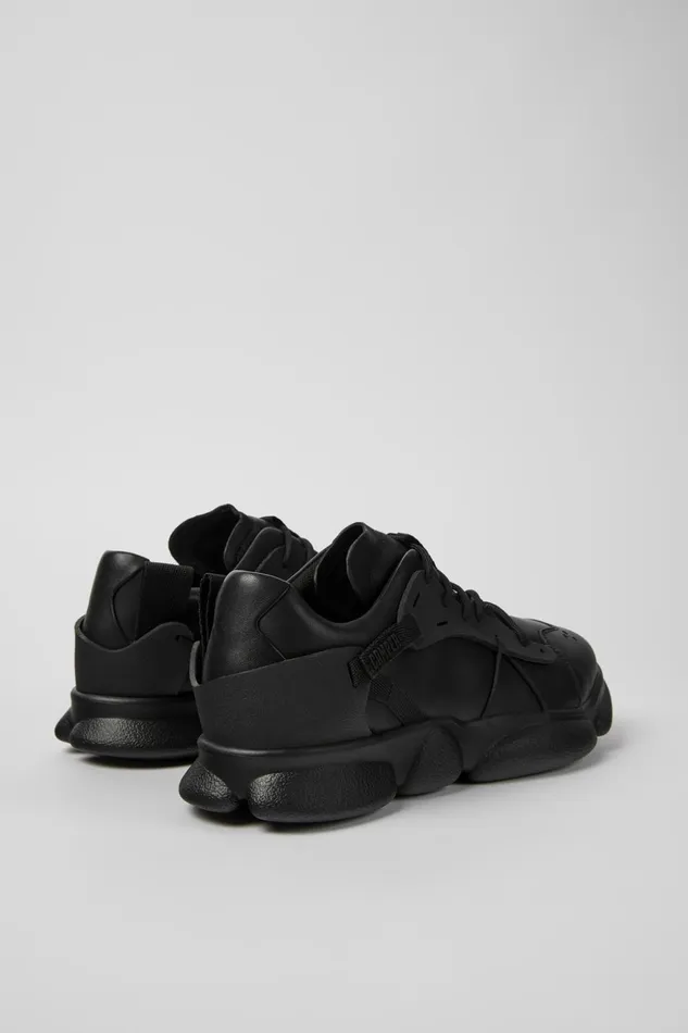Men Karst Black Leather And Textile Sneakers Camper Sneakers